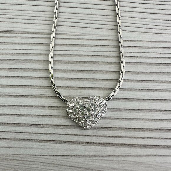 Swarovski Pave Heart Necklace - Picture 1 of 8